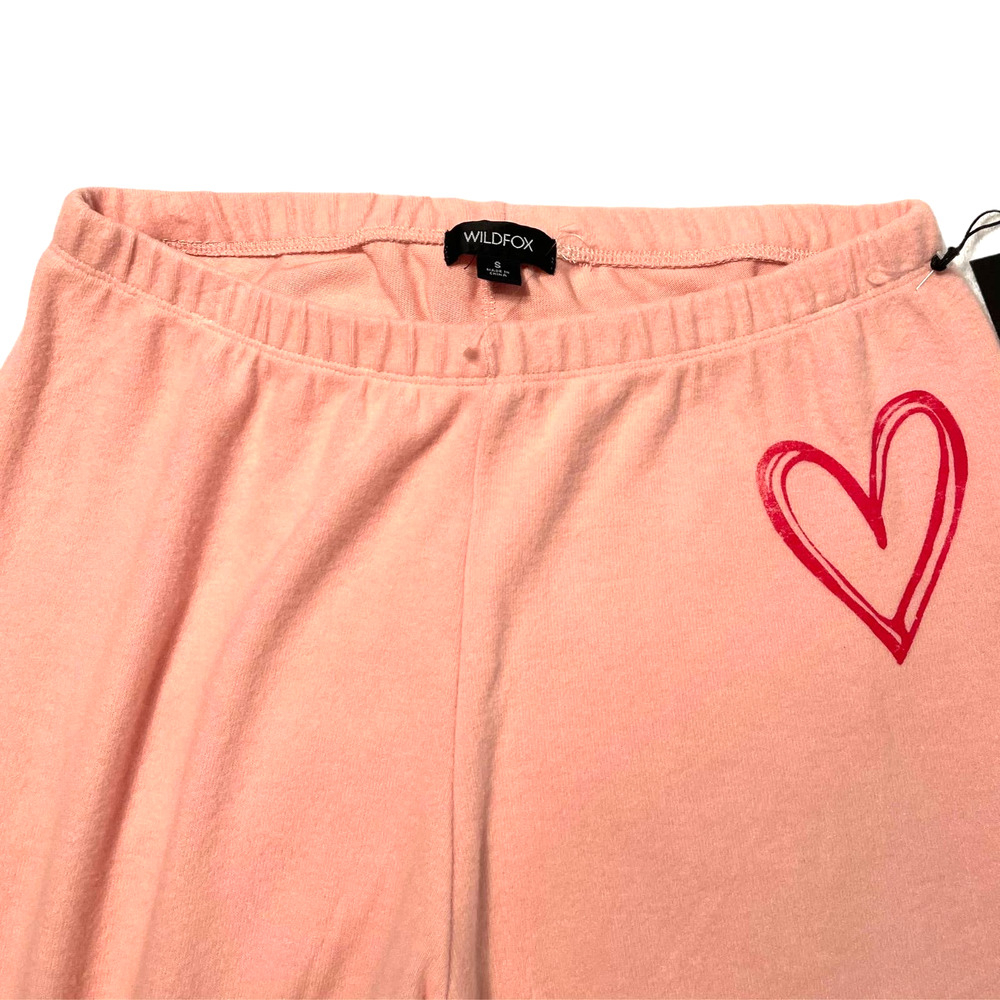 Wildfox Sketchy Heart Knox Pants Pink Small NEW - Picture 4 of 8